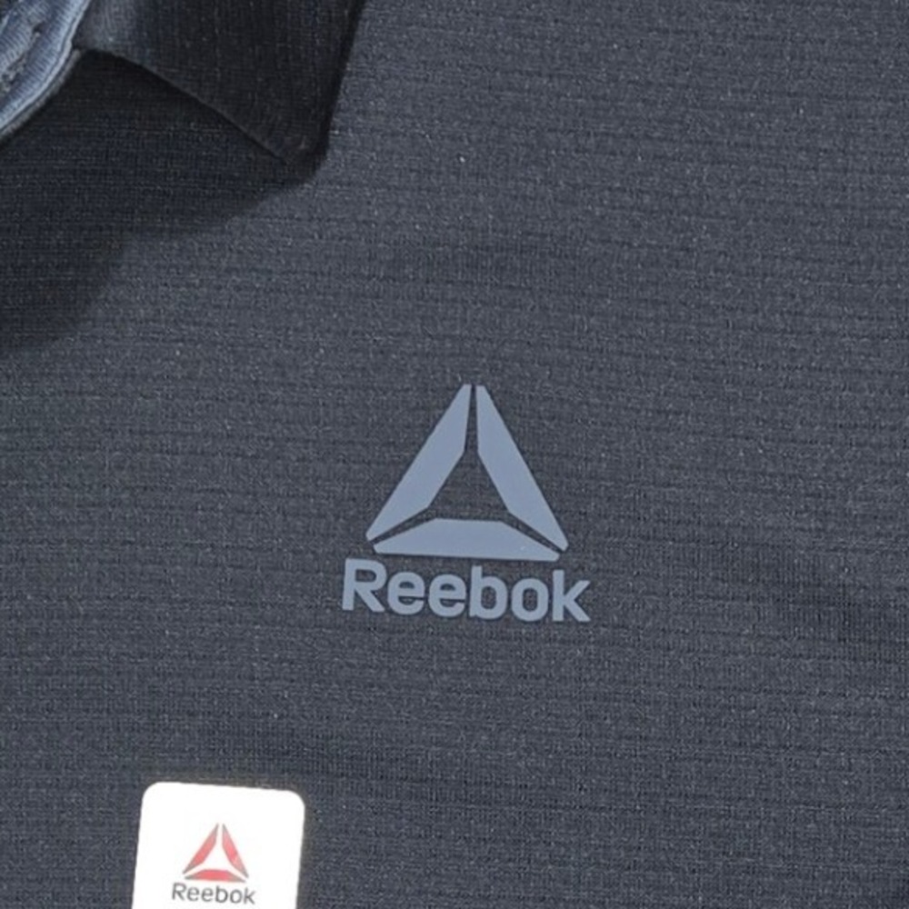 Reebok Polo Shirt Athletic Golf Moisture Wicking Black Men Size M Short Sleeve - Picture 4 of 8